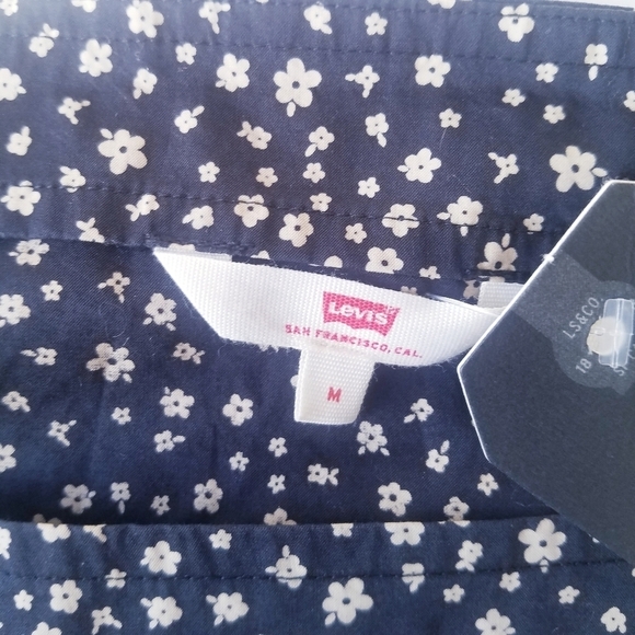 Levi's | Black Floral Midi Flare Dress M - Picture 9 of 15